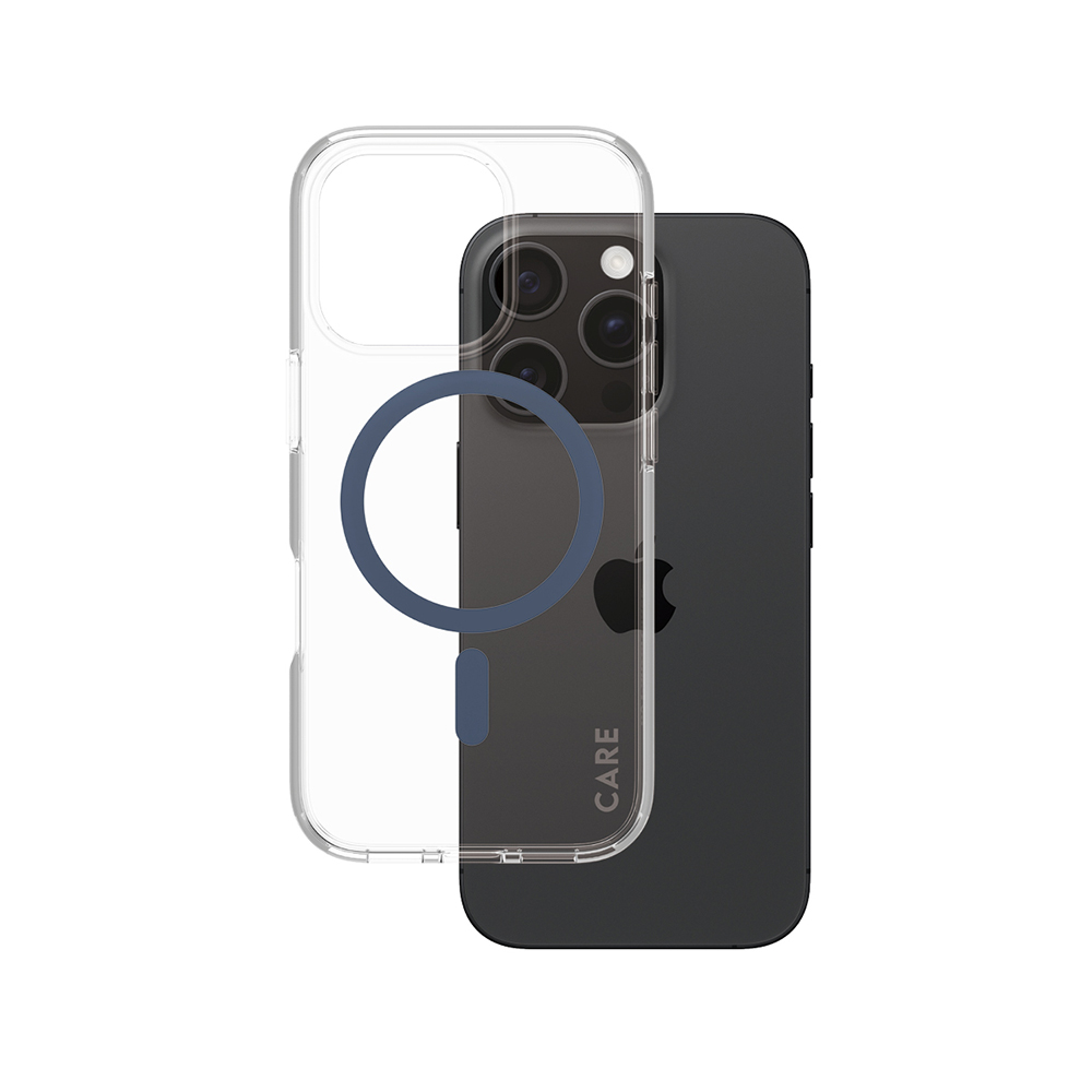 Husă PanzerGlass® CARE Flagship Urban Combat Blue MagSafe iPhone 16 Pro Transparenta