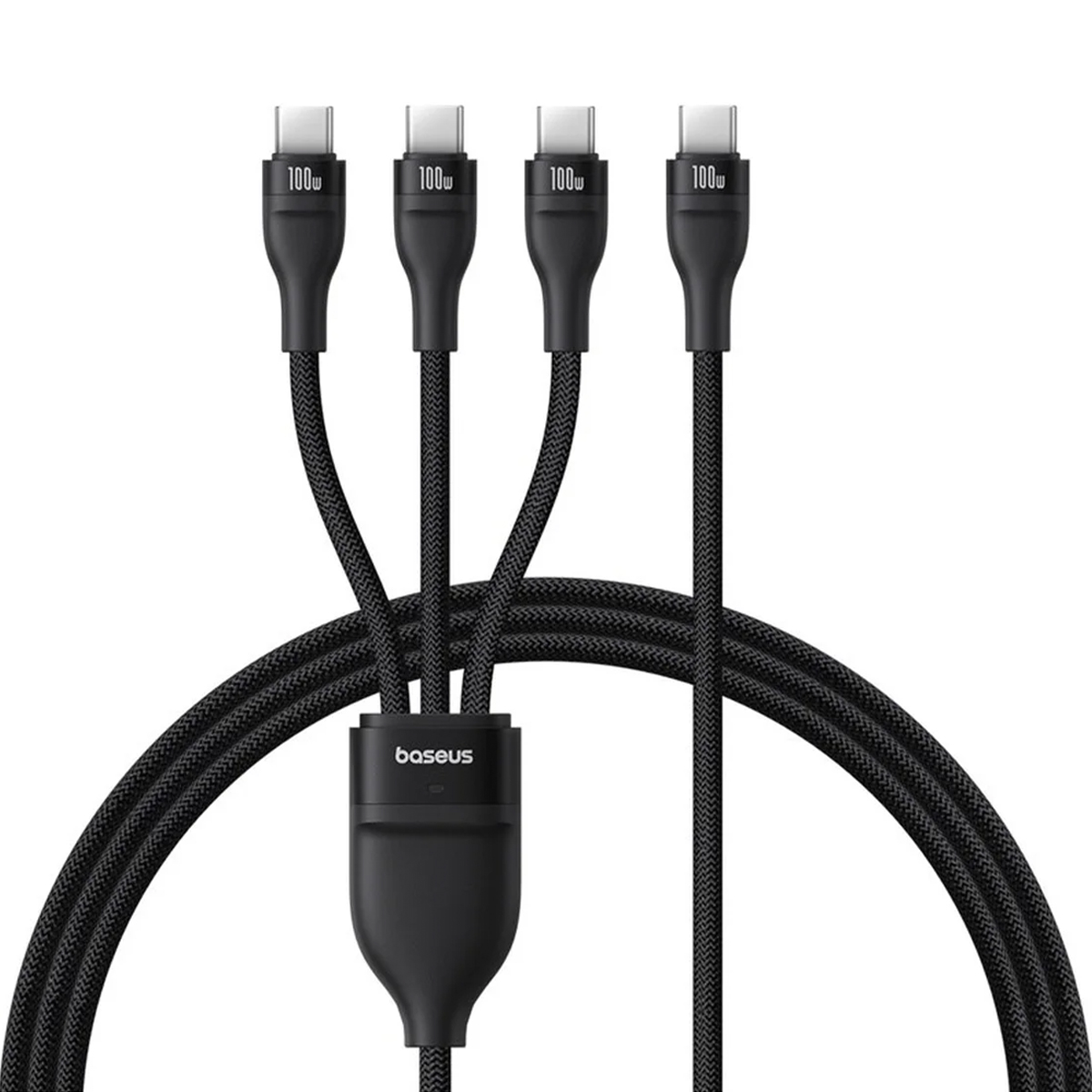 Кабел за данни USB-C към 3x Type-C, 3in1, PD100W, 480Mbps, 1.5m - Baseus Flash Series 3 (P10377503111-00) - Черен