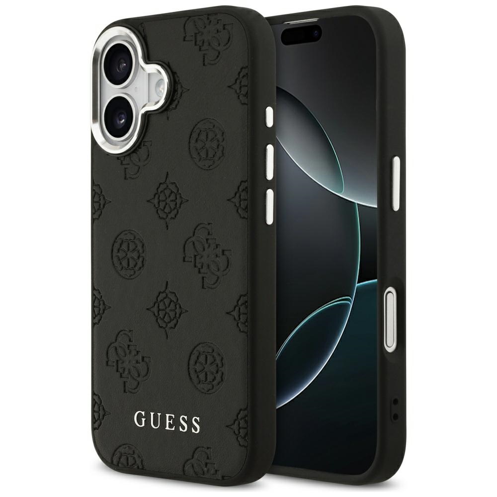 Калъф за iPhone 17 - Guess Peony Peony Hot Stamp Script MagSafe (GUHMP17SPSPOSPOSSSK) - Черен