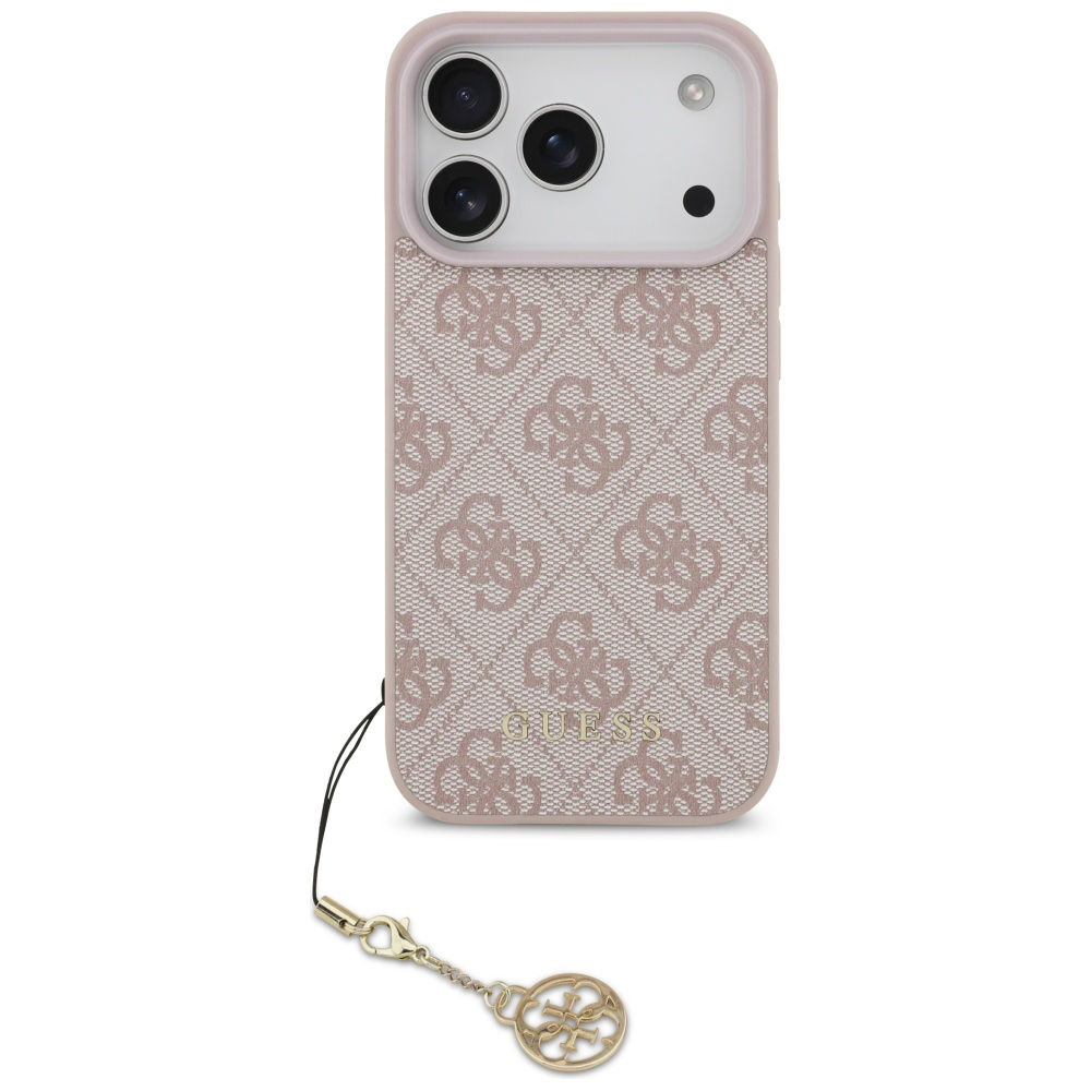 Калъф за iPhone 17 Pro Max - Guess Hardcase 4G Charm Cradle MagSafe (GUHMP17XGF4GCP) - Розов