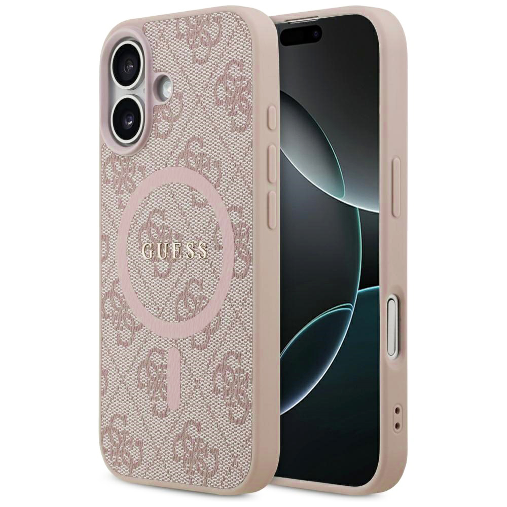 Калъф за iPhone 17 - Guess 4G Ring Classic Classic Logo MagSafe (GUHMP17SG4GFRP) - Розов