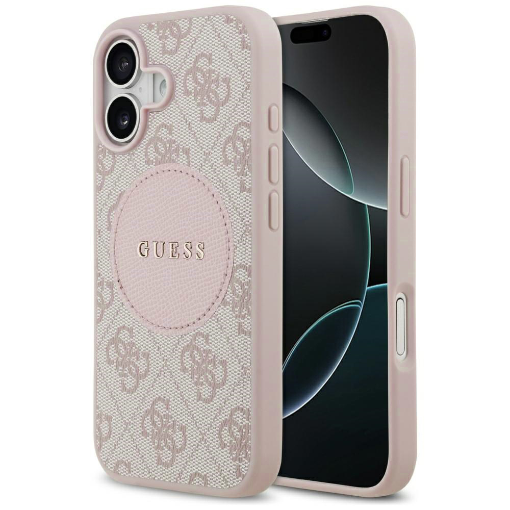 Калъф за iPhone 17 - Guess 4G Circle Classic Classic Logo MagSafe (GUHMP17SP4PGRSGP) - Розов