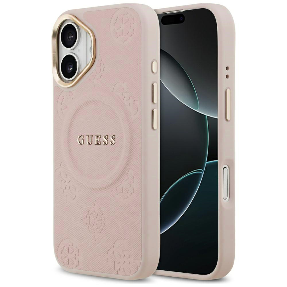 Калъф за iPhone 17 - Guess Peony Hot Stamp MagSafe (GUHMP17SPSAMSECP) - Розов