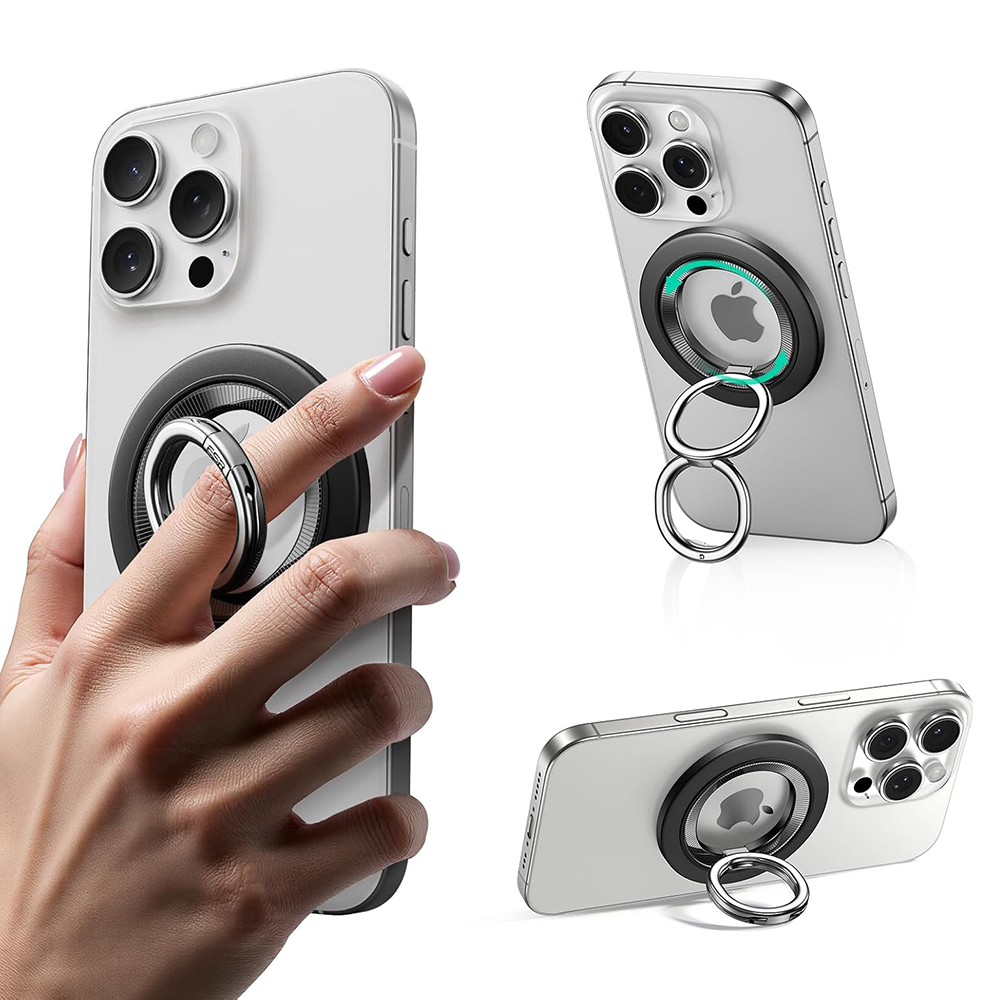 Ултра тънък, въртящ се магнитен държач за телефон - ESR Phone Grip Stand HaloLock (2K6180161) - Черен