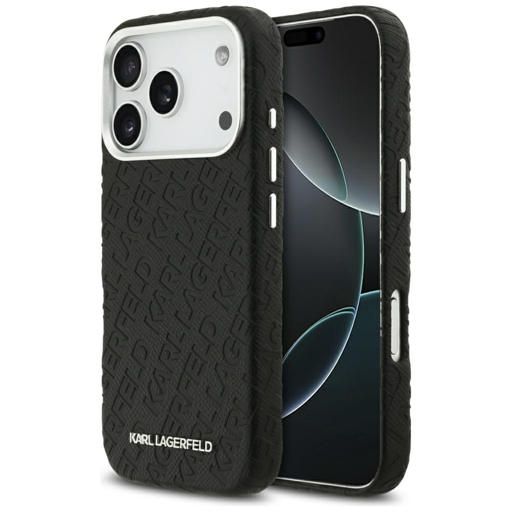 Калъф iPhone 17 Pro Max - Karl Lagerfeld Hardcase FW Stamped Karl MagSafe (KLHMP17XPGKLFOFK) - Черен