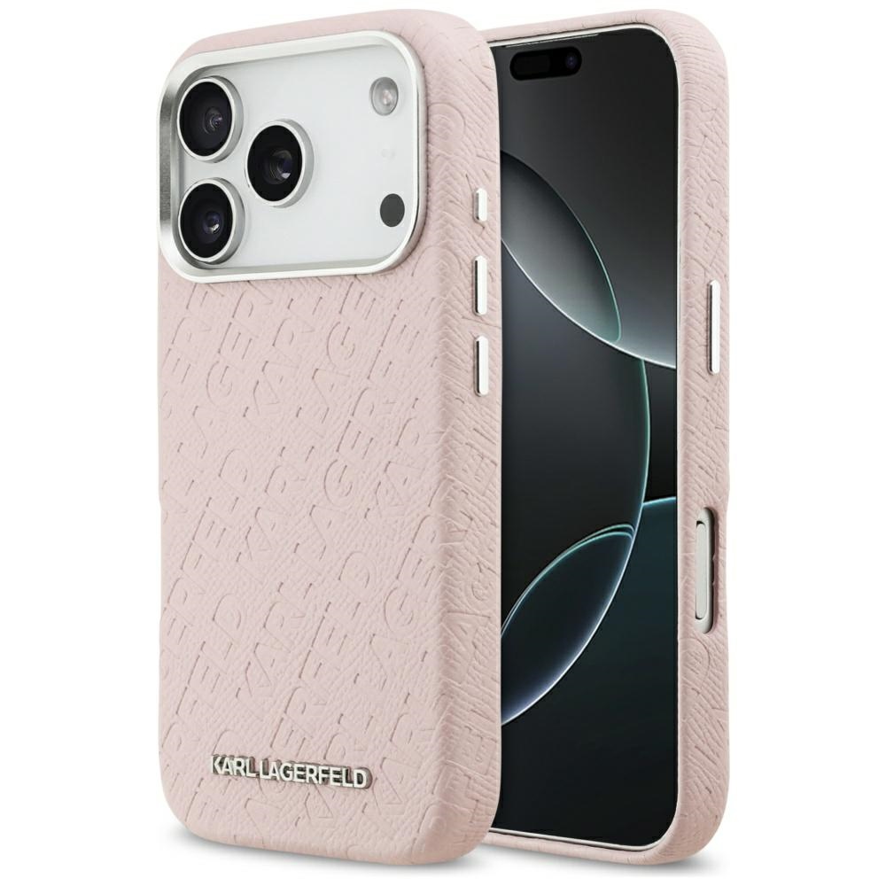 Калъф за IPhone 17 Pro - Karl Lagerfeld Hardcase FW Stamped Karl MagSafe (KLHMP17LPGKLFOFP) - Розов