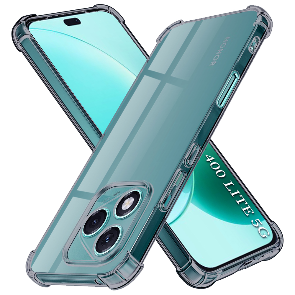 Калъф за Honor 400 Lite - Techsuit Shockproof Прозрачен Silicone - Smoke Черен