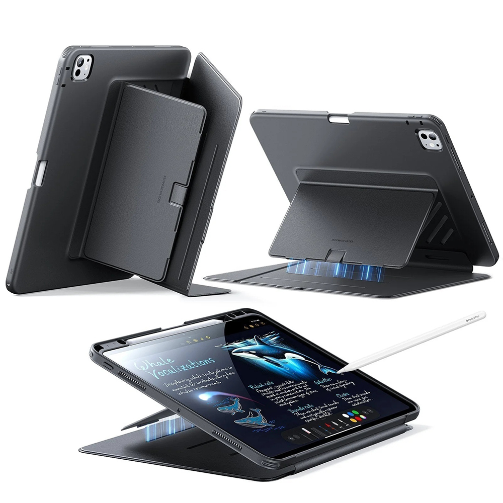 Калъф за iPad Pro 11 (2024) / iPad Pro 11 (2025) - ESR Flip Hybrid (с държач за молив) - Черен