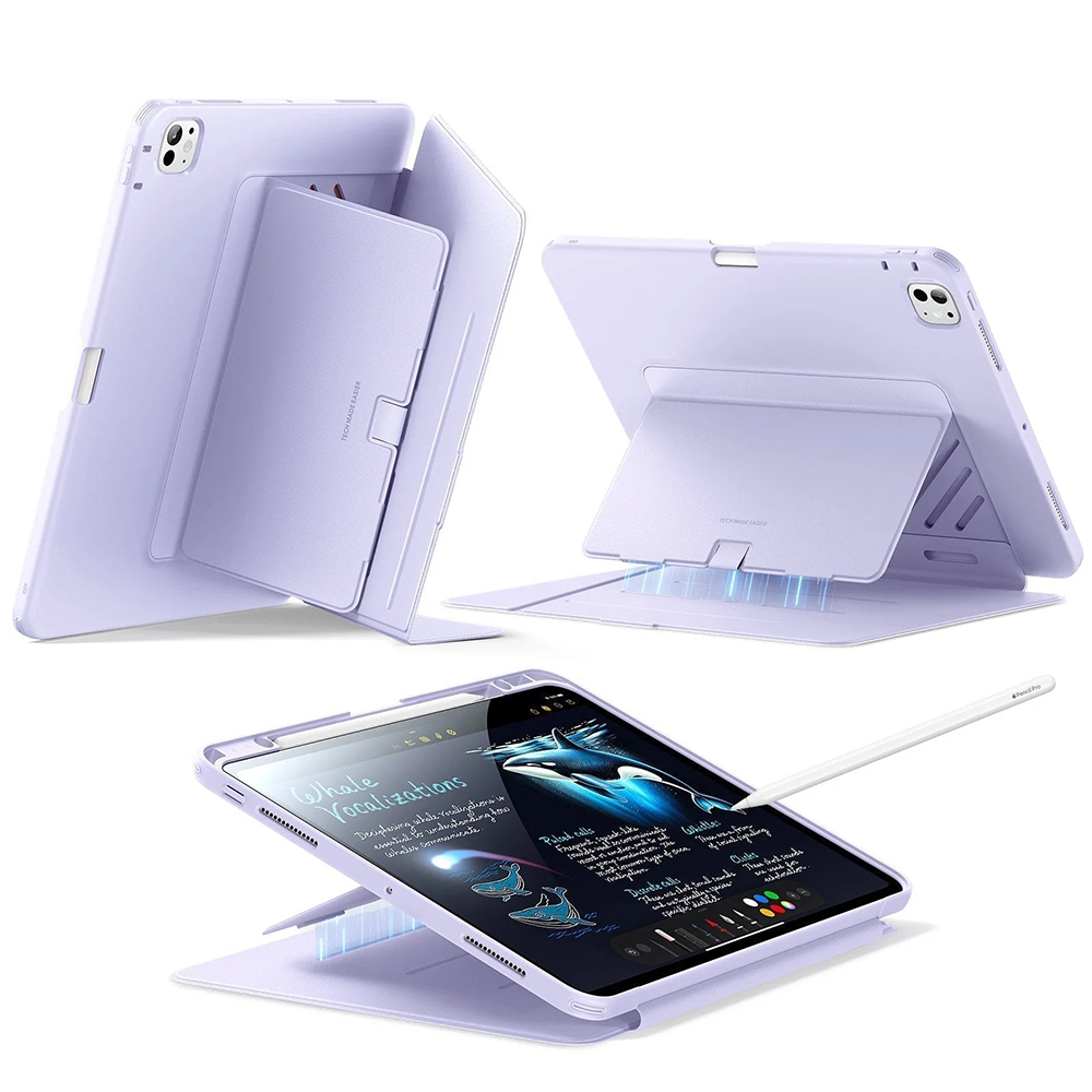Калъф за iPad Pro 13 (2024) / iPad Pro 13 (2025) - ESR Flip Hybrid (с държач за молив) - Лилав