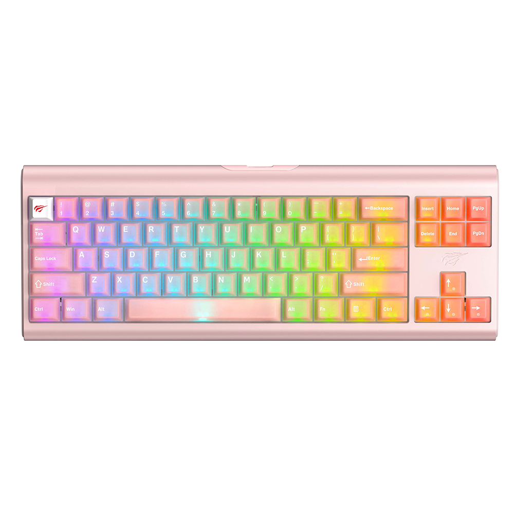 Гейминг клавиатура с RGB подсветка 1.2m, 350mA - Havit (KB896L) - Розова