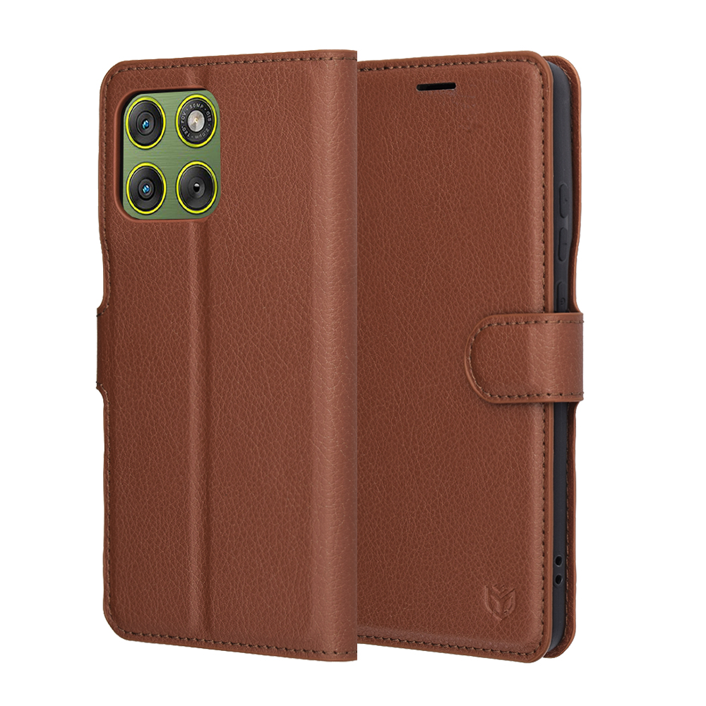 Калъф за Motorola Edge 70 - Techsuit Leather Folio - Кафяв