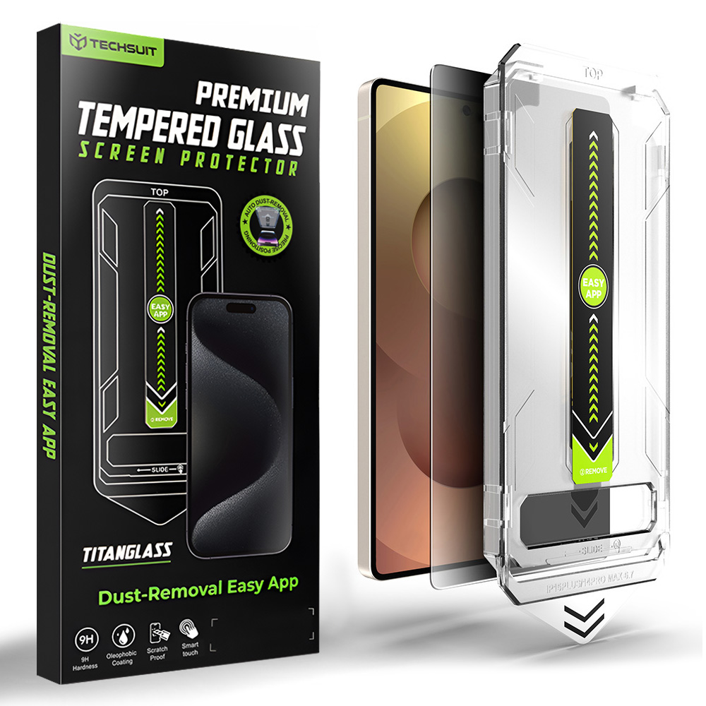 Капак за Samsung Galaxy S25 Ultra - Techsuit TitanGlass CrystalHD [Съвместим с отключване с пръстов отпечатък] - Поверителност