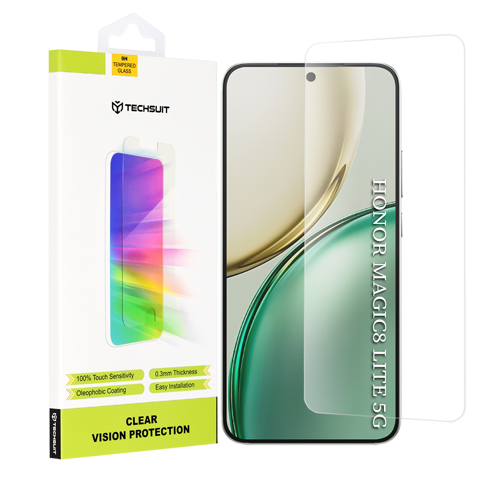 Капак за Honor Magic8 Lite - Techsuit Прозрачен Vision Glass - Прозрачен
