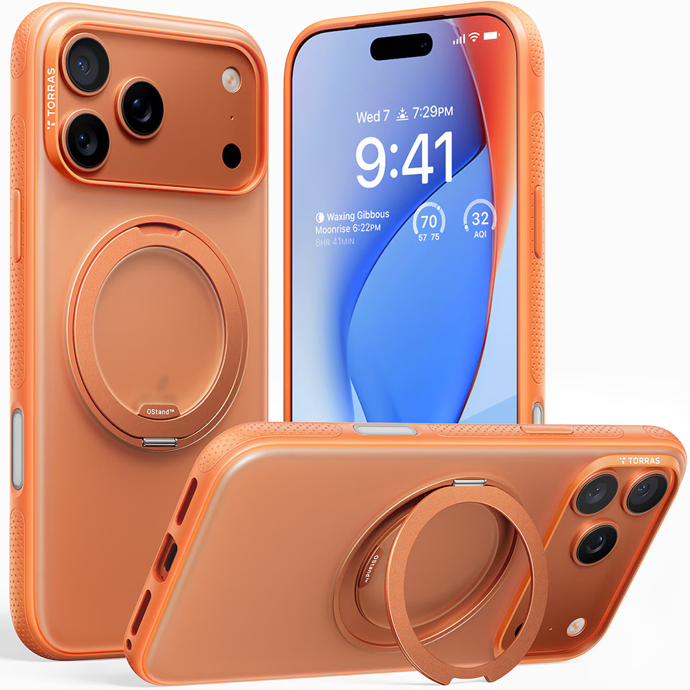 Калъф за iPhone 17 Pro Max - Torras Ostand R Fitness Series - Оранжев