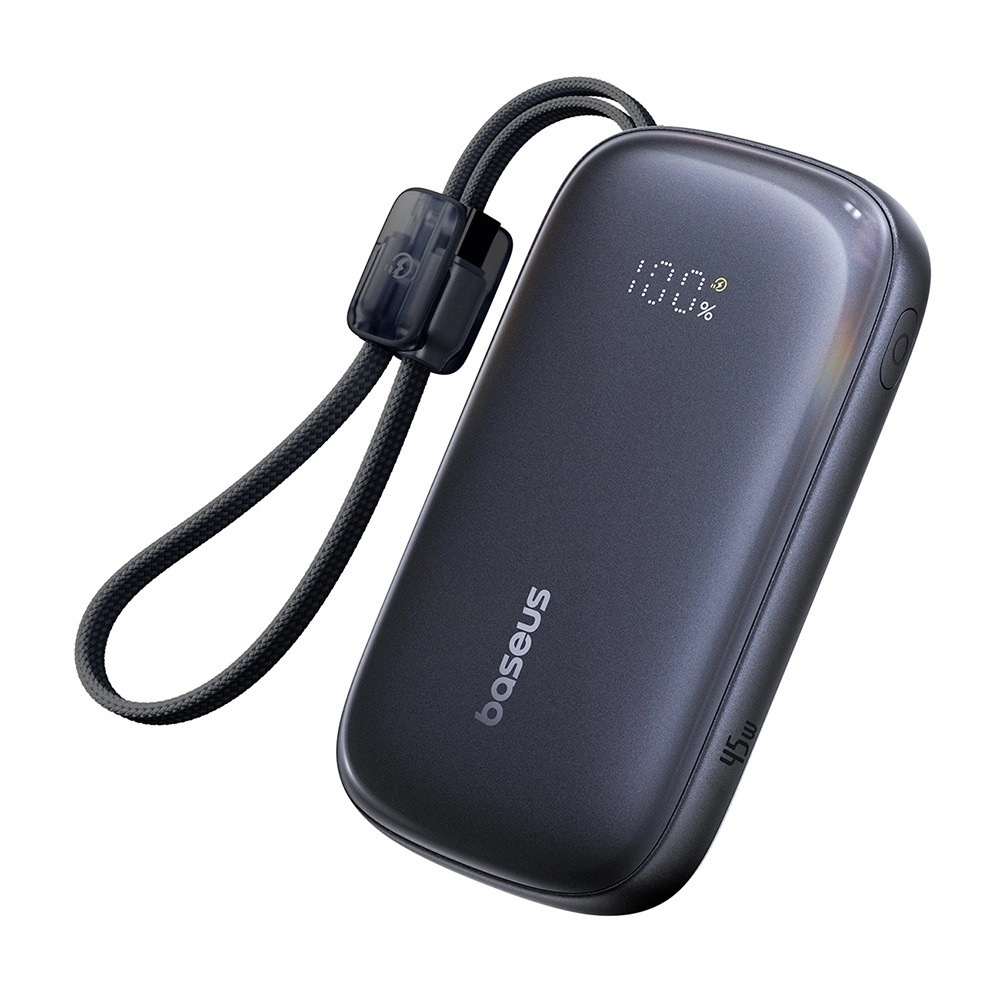 Power Bank, разглобяем кабел, 20000mAh, 45W, цифров дисплей, USB, USB-C - Baseus EnerFill FC21 Qpow 3 Ultra (E0027P00) - Cosmic Черен