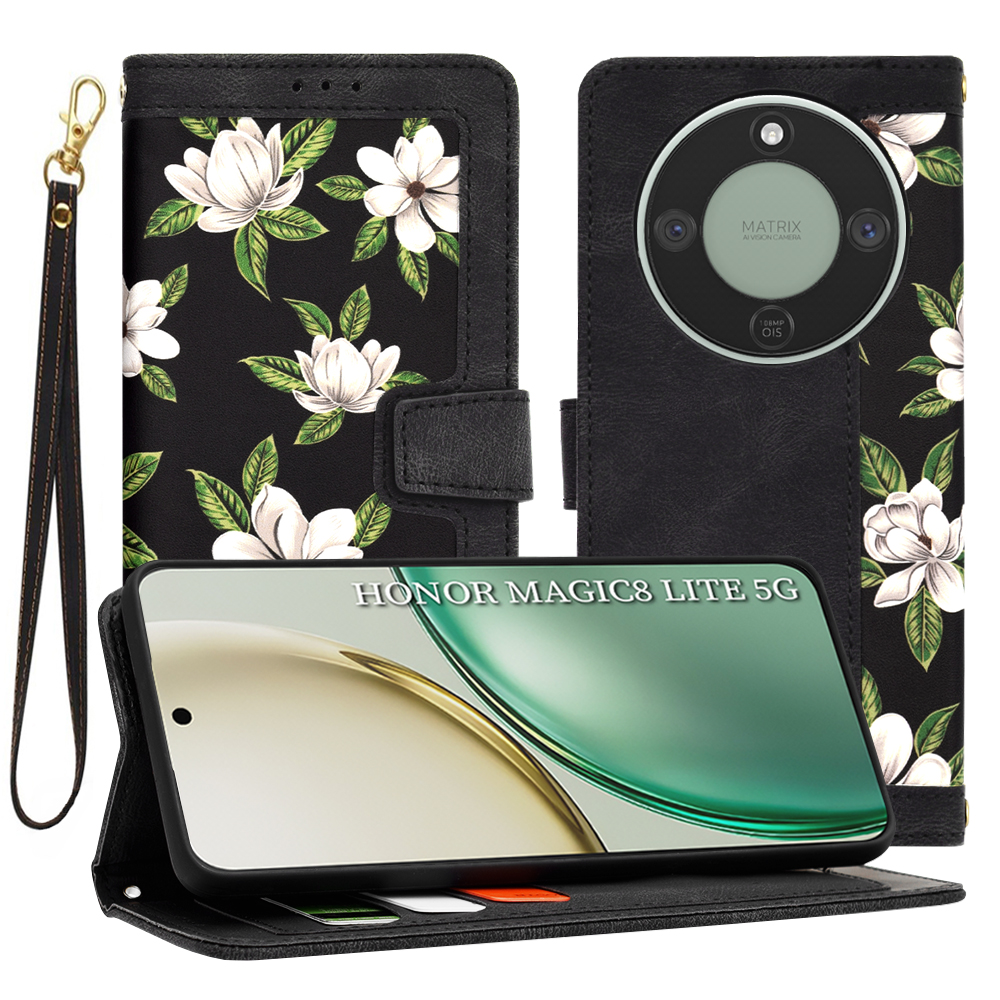 Калъф за Honor Magic8 Lite - Techsuit FlipCraft - Flowers of the Dawn