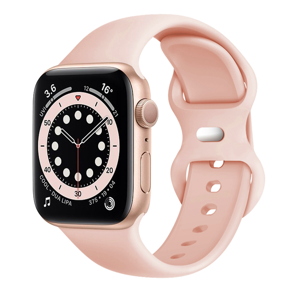 Каишка за Apple Watch 1/2/3/3/4/4/5/5/5/6/6/7/8/7/8/9/9/10/10/11/SE/SE 2/SE 3 (38/40/41/42 мм) - Каишка за часовник Techsuit (W031) - Светлорозово