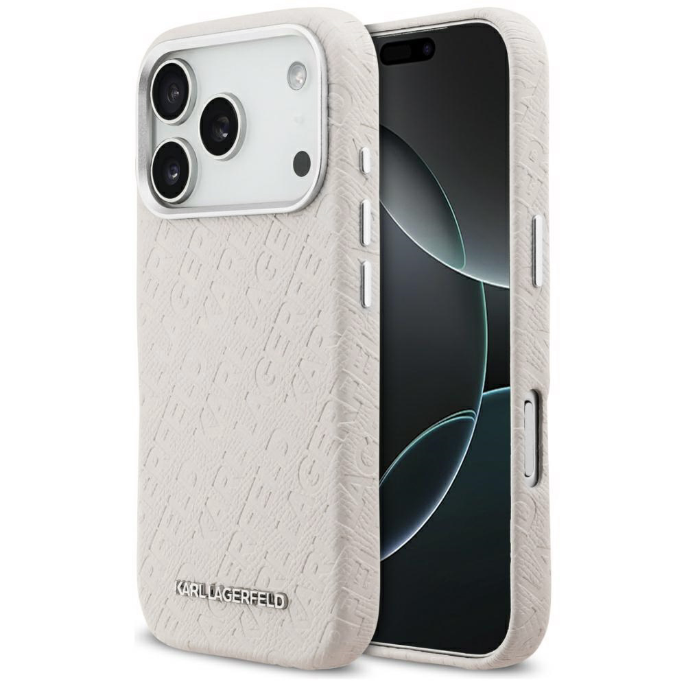 Калъф iPhone 17 Pro Max - Karl Lagerfeld Hardcase FW Stamped Karl MagSafe (KLHMP17XPGKLFOFE) - Бежов