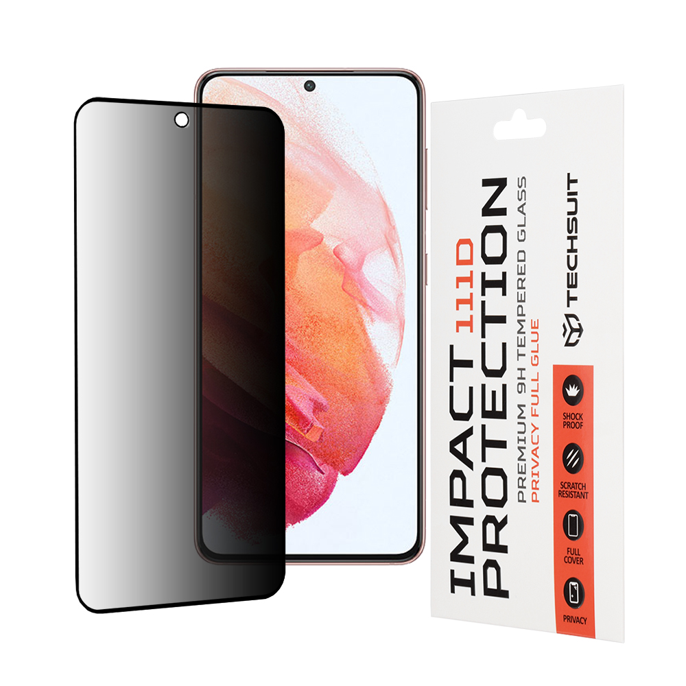 Калъф за Samsung Galaxy S21 5G - Techsuit 111D Privacy Full Glue - Черен