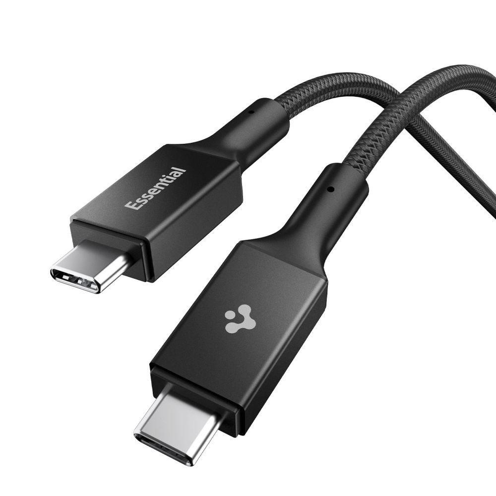 Кабел Type-C към Type-C, 100W, 5Gbps, 1.5m - Spigen Essential EB10015CC (ACA10421) - Черен