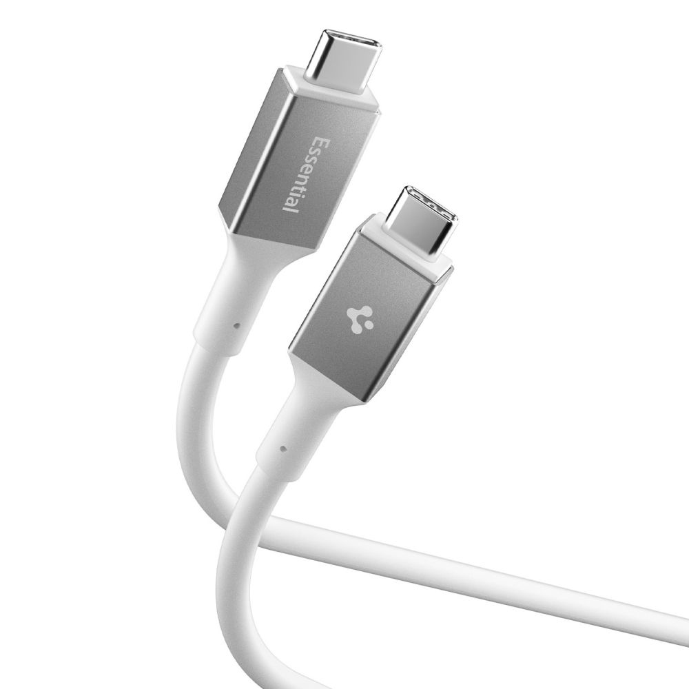 Кабел Type-C към Type-C, 240W, 40Gbps, 8K, 1.5m - Spigen Essential EB24015CC (ACA10422) - Бял