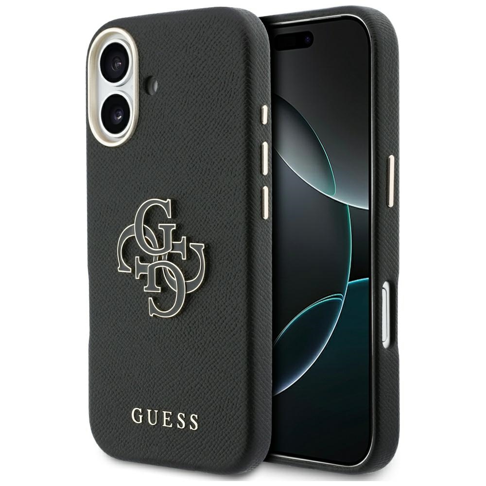 Калъф за iPhone 17 - Guess Hardcase Resin Logo (GUHCP17S5PS4RGGK) - Черен
