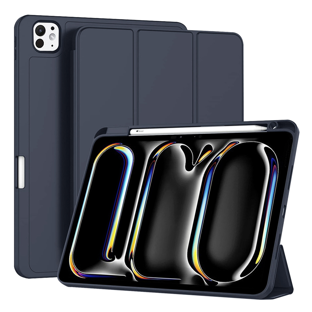 Калъф за iPad Pro 11 (2024) / iPad Pro 11 (2025) - Techsuit Flex Trifold - Тъмносин