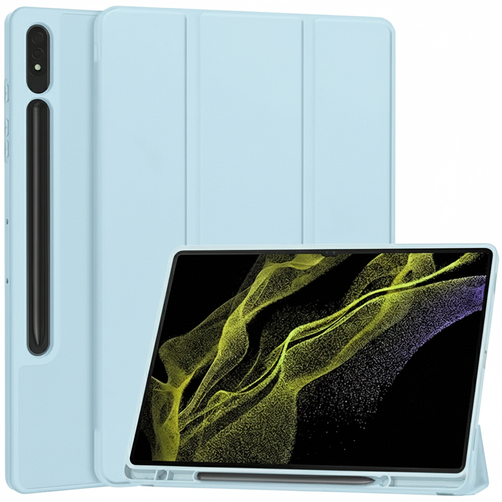 Калъф за Samsung Galaxy Tab S8 Ultra - Techsuit Flex Trifold - Небесносин