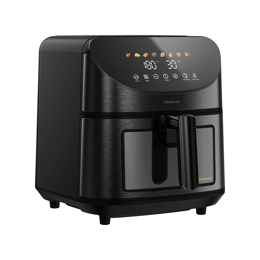 Дигитална фритюрница 8L, LED дисплей, 8 автоматични програми, 1700W - Deerma (KZ150W) - Черна