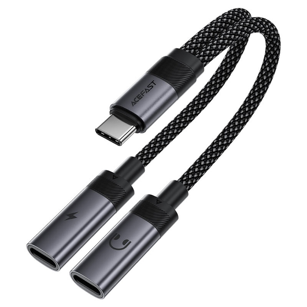 Адаптер, USB-C, 60 W, Hi-Fi аудио, Plug & Play, алуминиева сплав - Acefast (J14) - Черен