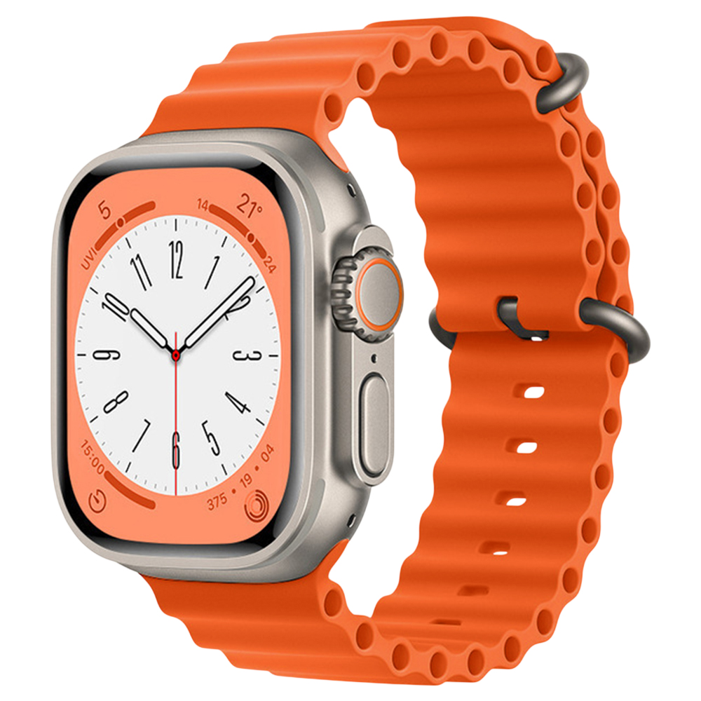 Каишка за Apple Watch 1/2/3/3/4/4/5/5/5/6/6/7/8/7/8/9/9/10/11/SE/SE 2/SE 3/Ultra/Ultra/Ultra 2/Ultra 3 (42/44/45/46/49 мм) - Каишка за часовник Techsuit (W038) - Оранжев