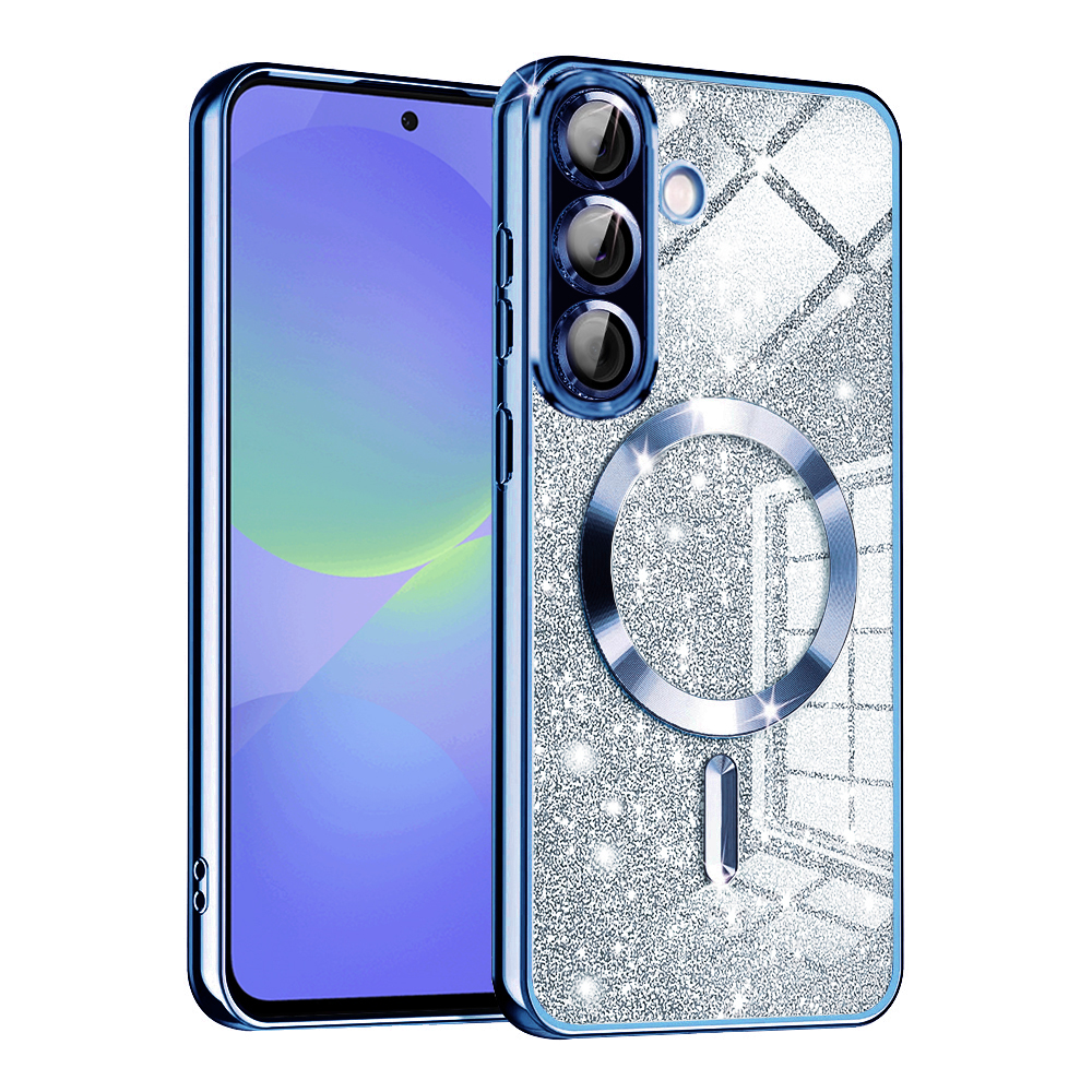 Husă Techsuit Luxury Glitter MagSafe -Samsung Galaxy A36 5G / A56 5G Light Blue Bleu
