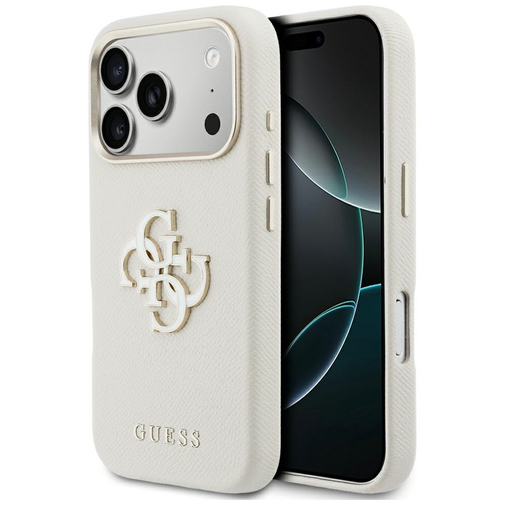 Калъф за iPhone 17 Pro - Guess Hardcase Resin Logo (GUHCP17L5PS4RGGE) - Бежов