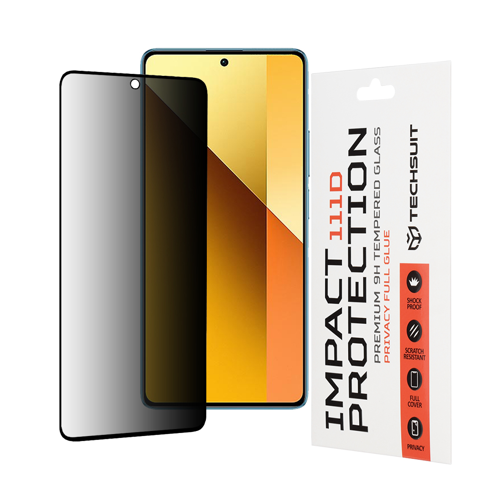 Капак за Xiaomi Redmi Note 13 5G - Techsuit 111D Privacy Full Glue - Черен