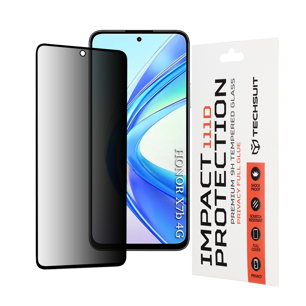 Калъф за Honor X7b / X7b 5G / 90 SMART - Techsuit 111D Privacy Full Glue - Черен