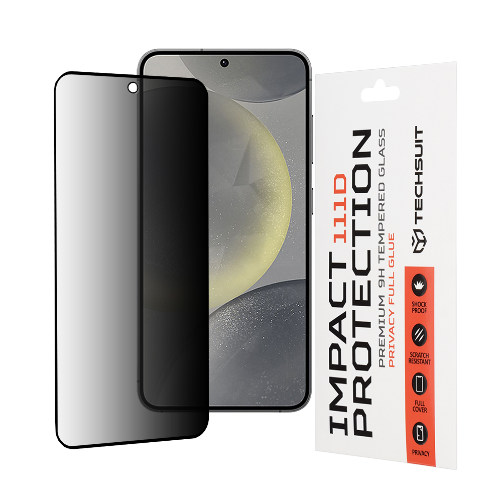 Калъф за Samsung Galaxy S24 / S25 - Techsuit 111D Privacy Full Glue - Черен