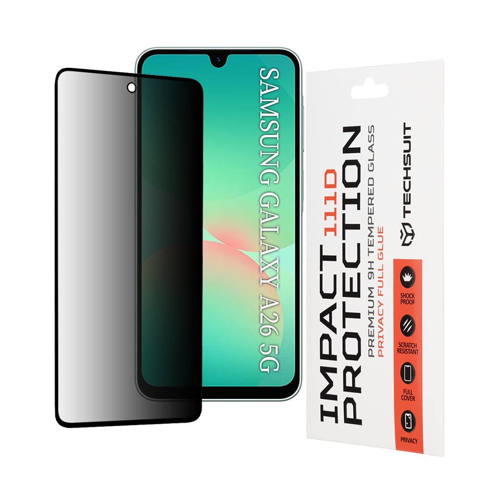 Калъф за Samsung Galaxy A26 5G / A27 5G - Techsuit 111D Privacy Full Glue - Черен