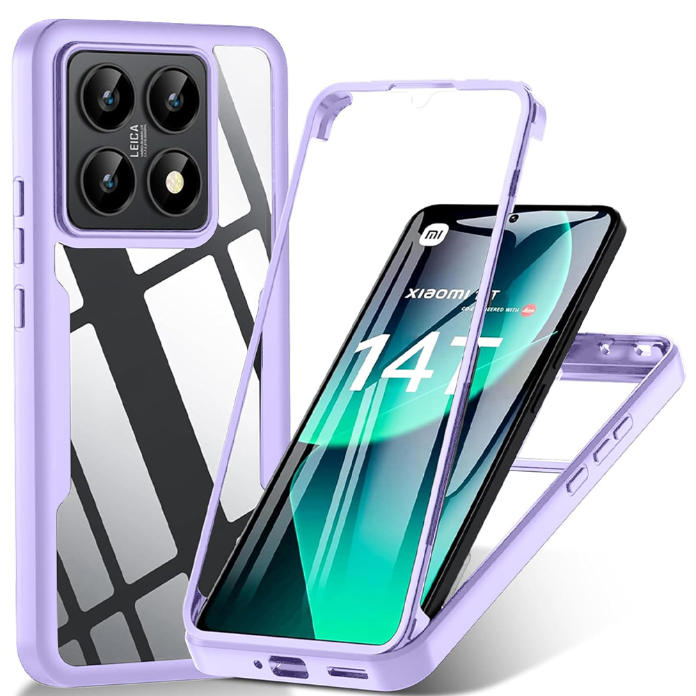 Калъф за Xiaomi 14T + Pouch - Techsuit ColorVerse 360 Series - Лилав