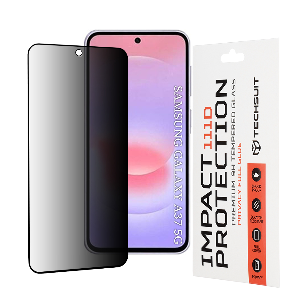 Калъф за Samsung Galaxy A37 5G - Techsuit 111D Privacy Full Glue - Черен