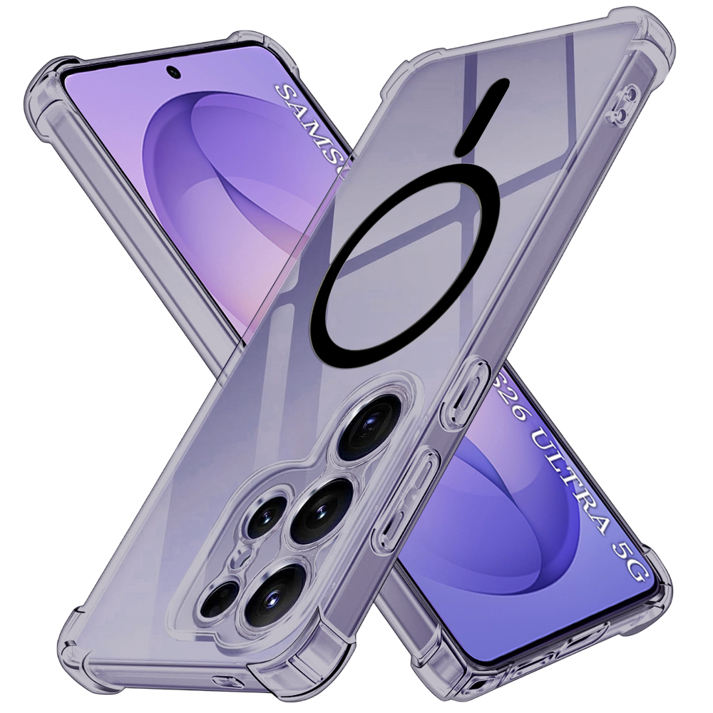Калъф за Samsung Galaxy S26 Ultra - Techsuit Shockproof Прозрачен Silicone MagSafe - Smoke Черен