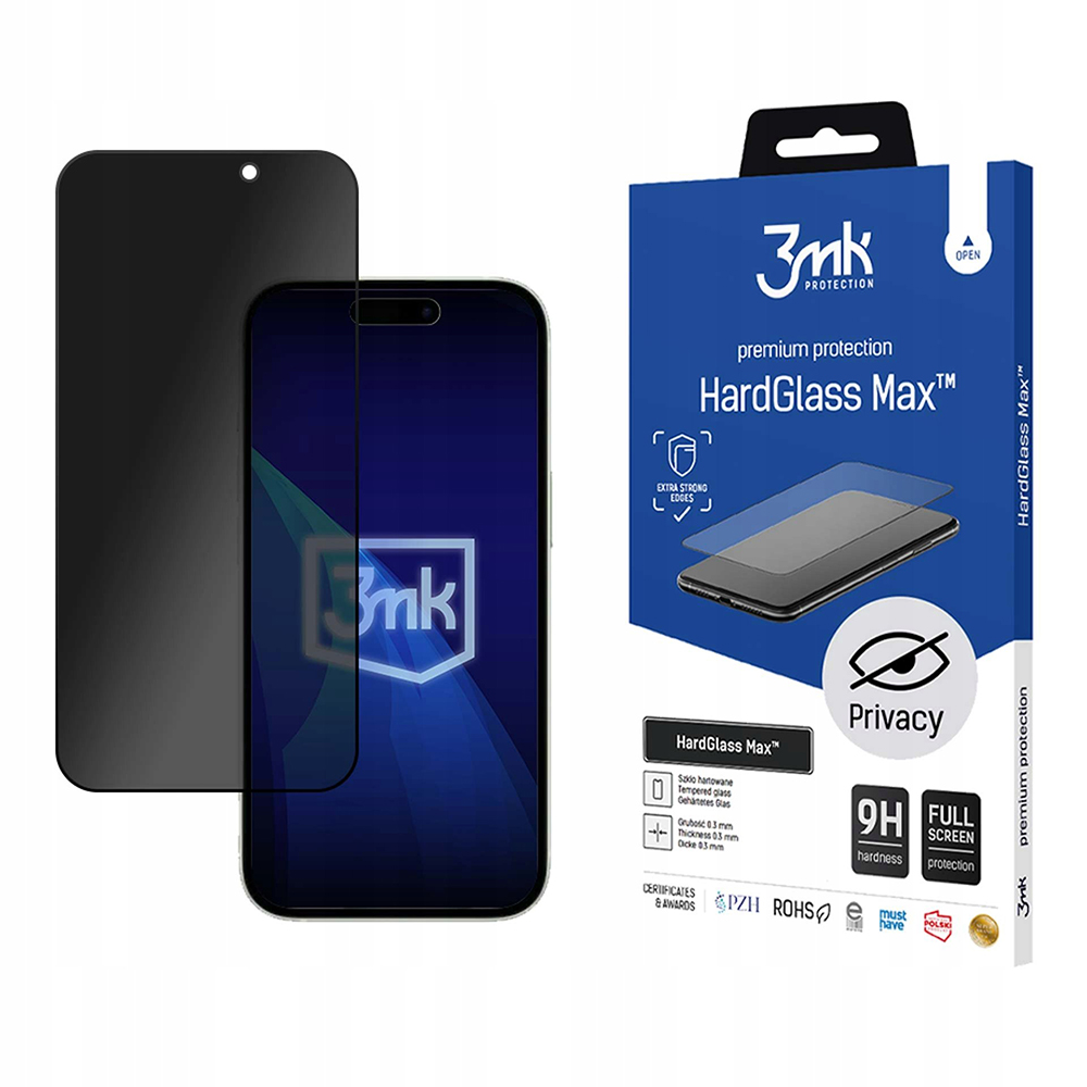 Калъф за iPhone 16 Pro Max - 3mk HardGlass Max Screen Protector - Privacy