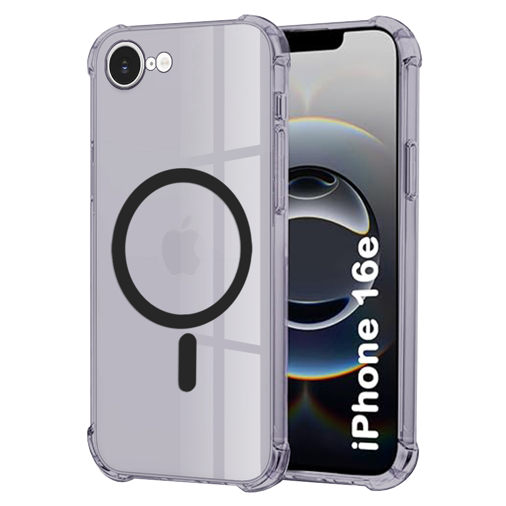Husă Techsuit Shockproof Clear Silicone MagSafe iPhone 16e / iPhone 17e Fumuriu