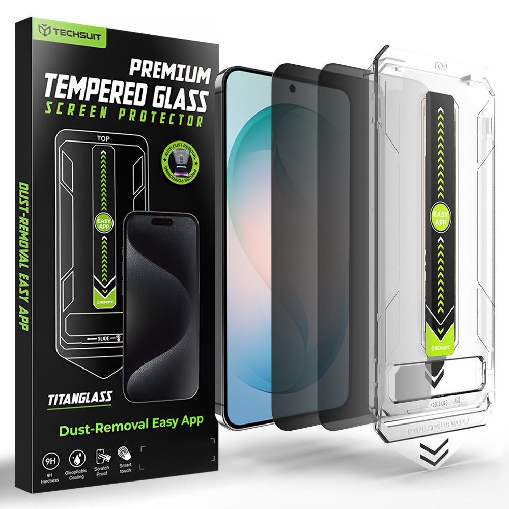 Калъф за Samsung Galaxy S26 Plus (комплект 2) - Techsuit TitanGlass CrystalHD [Съвместимо отключване с пръстов отпечатък] - Поверителност