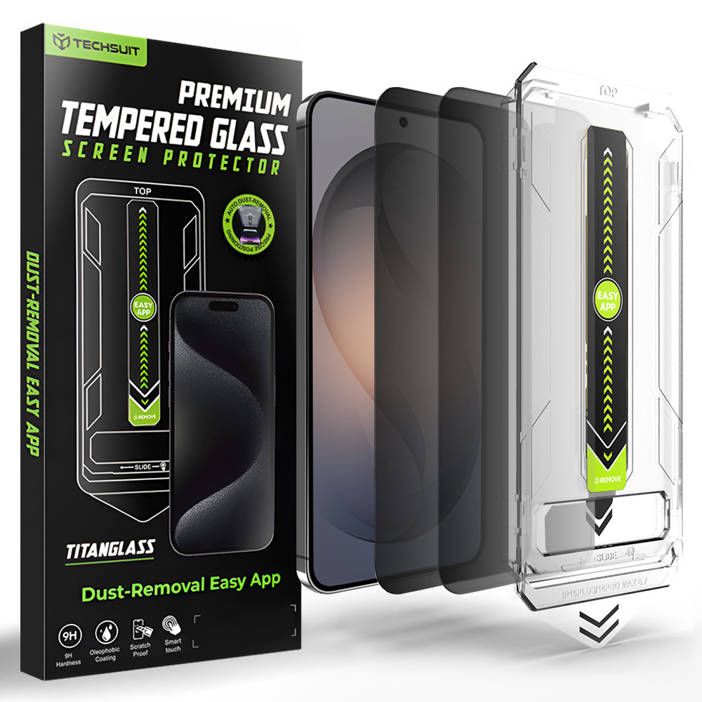 Капак за Samsung Galaxy S26 (комплект 2) - Techsuit TitanGlass CrystalHD [Съвместим с отключване с пръстов отпечатък] - Поверителност