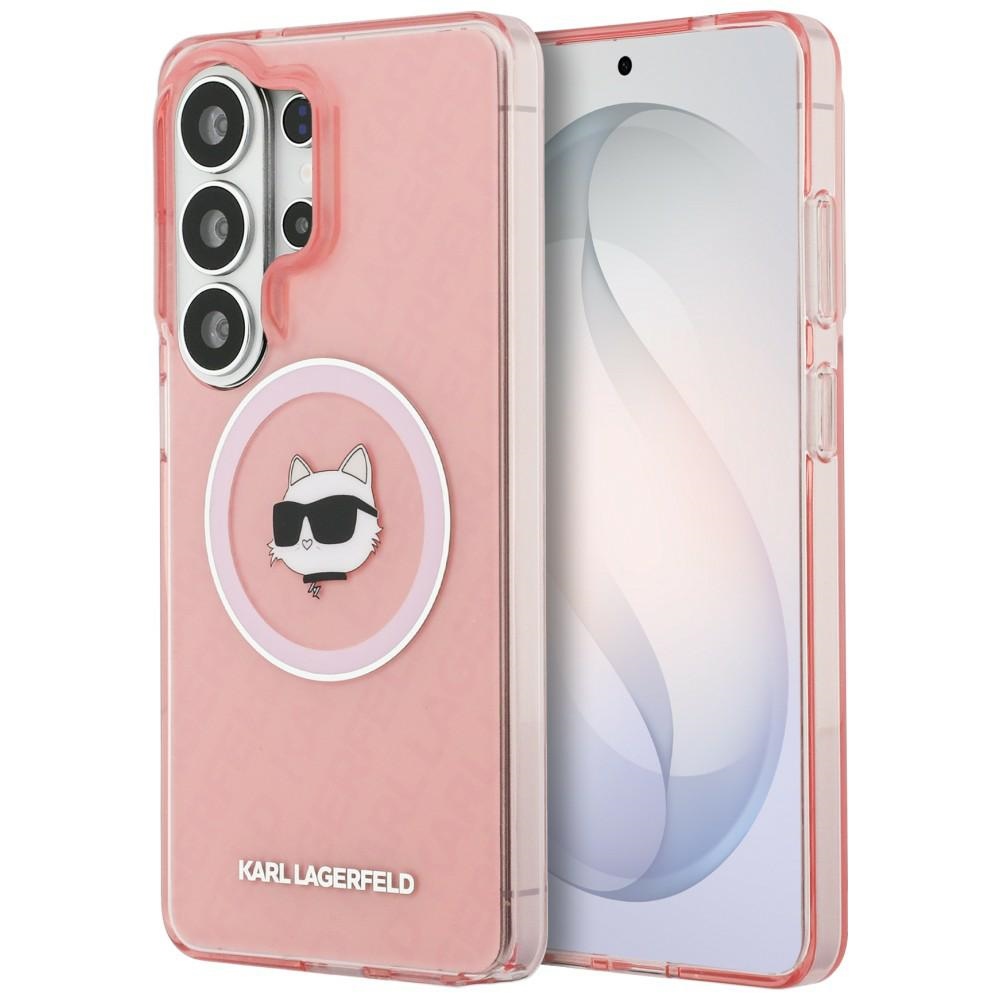 Чантичка за Samsung Galaxy S26 Ultra - Karl Lagerfeld IML Choupette Head on KL Repeated Logo MagSafe (KLHMS26LHMKBCHOP) - Розов