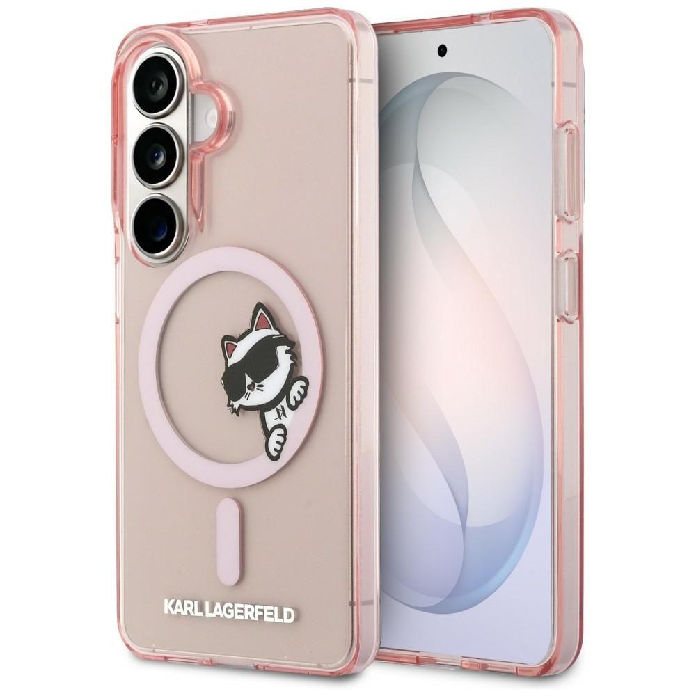 Калъф за Samsung Galaxy S26 - Karl Lagerfeld IML Choupette IML Choupette Peekaboo Logo MagSafe (KLHMS26S6HCPSCP) - Розов