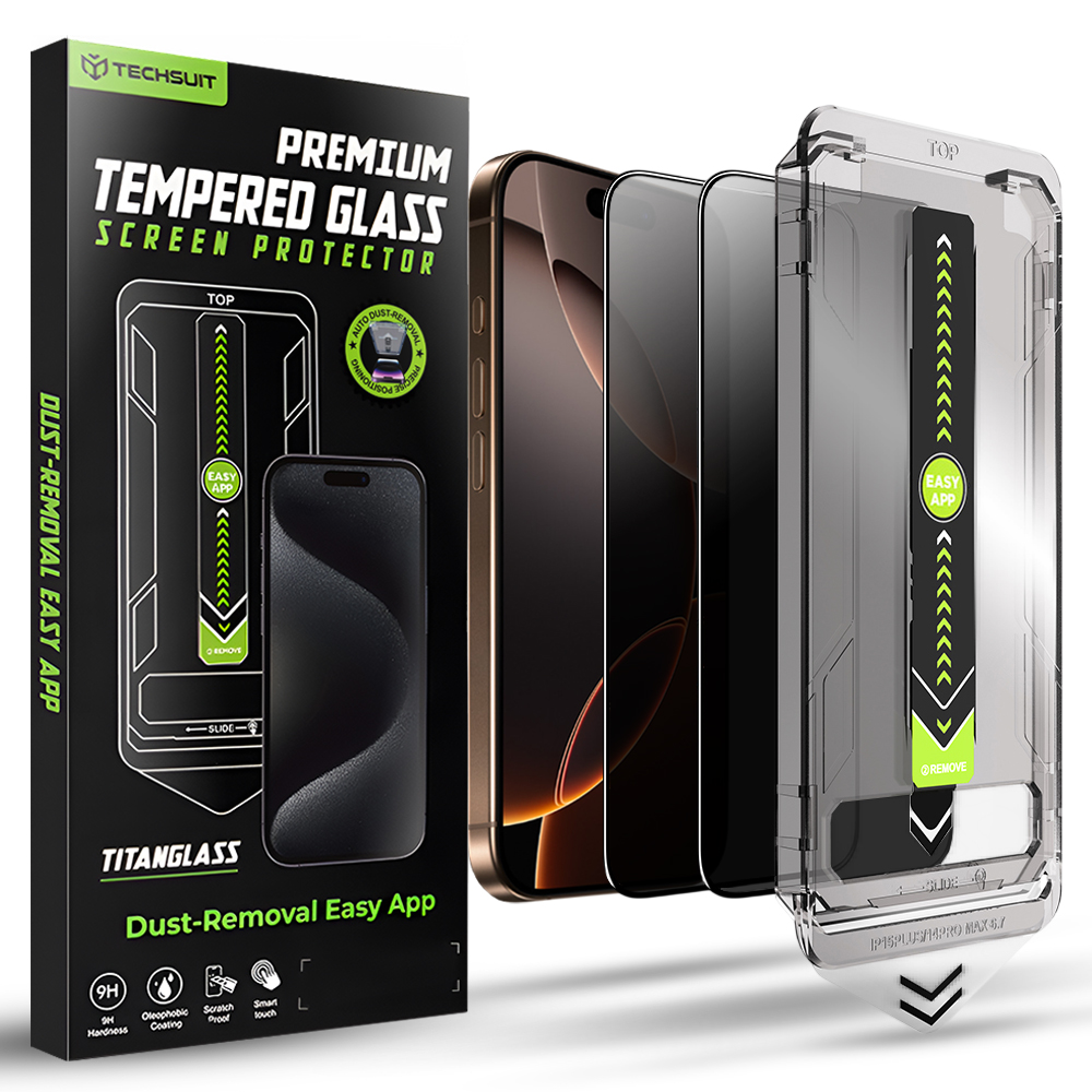 Калъф за iPhone 16 Pro / iPhone 17 (комплект 2) - Techsuit TitanGlass FullCover - Поверителност
