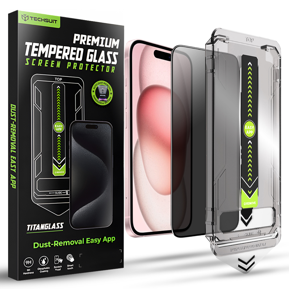 Калъф за iPhone 15 / iPhone 16 - Techsuit TitanGlass FullCover - Поверителност