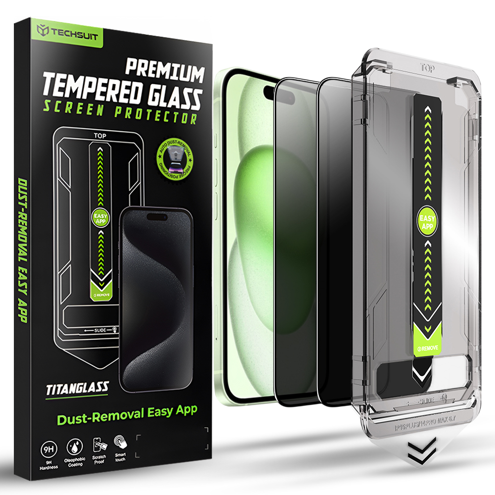 Калъф за iPhone 15 Plus / iPhone 16 Plus (комплект 2) - Techsuit TitanGlass FullCover - Поверителност
