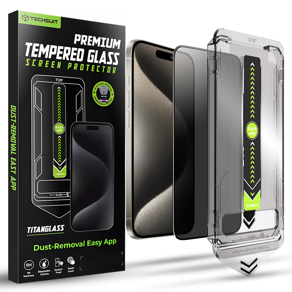 Калъф за iPhone 15 Pro Max - Techsuit TitanGlass FullCover - Privacy